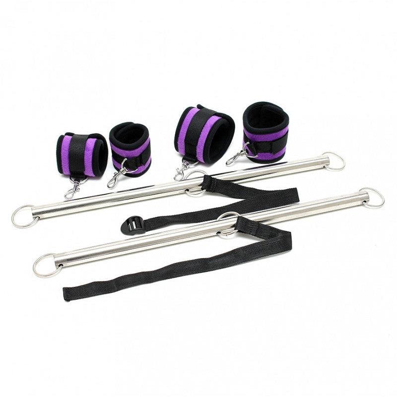 Rimba - Dubbele Spreader Bar Met Zachte Boeien - Paars/Zwart
