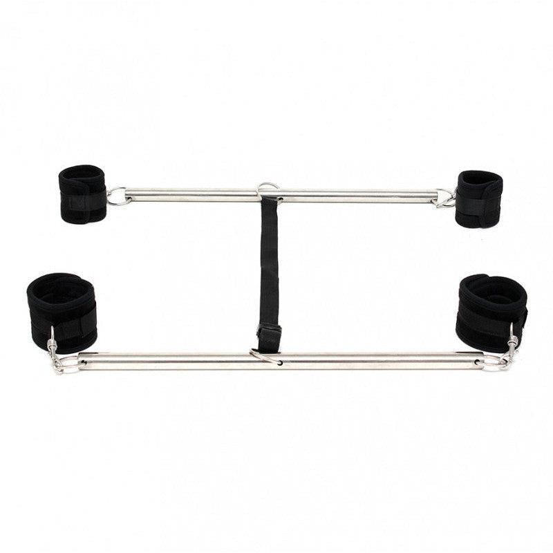 Rimba - Dubbele Spreader bar Met Zachte Boeien - Zwart