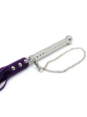Rimba - Flogger - Suede Stroken - Zweep Met Metalen Handvat - Paars