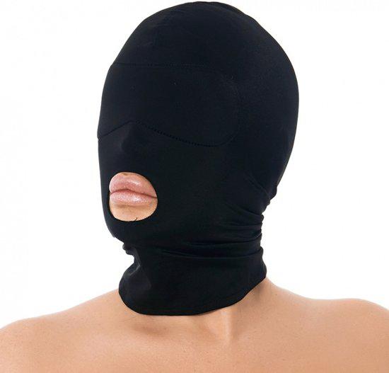 Rimba - Hood - Hoofdmasker Uit Elastische Stof Met Open Mond - Zwart