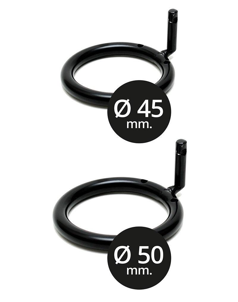 Rimba - Kuisheidskooi - Metalen Peniskooi Met hangslot en Twee Ringen - Zwart
