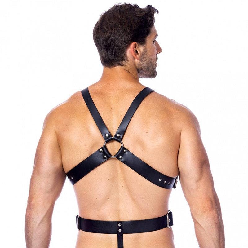 Rimba Bondage Play - Leren Riemen Body Met Cockring Ø 40 En 50 mm