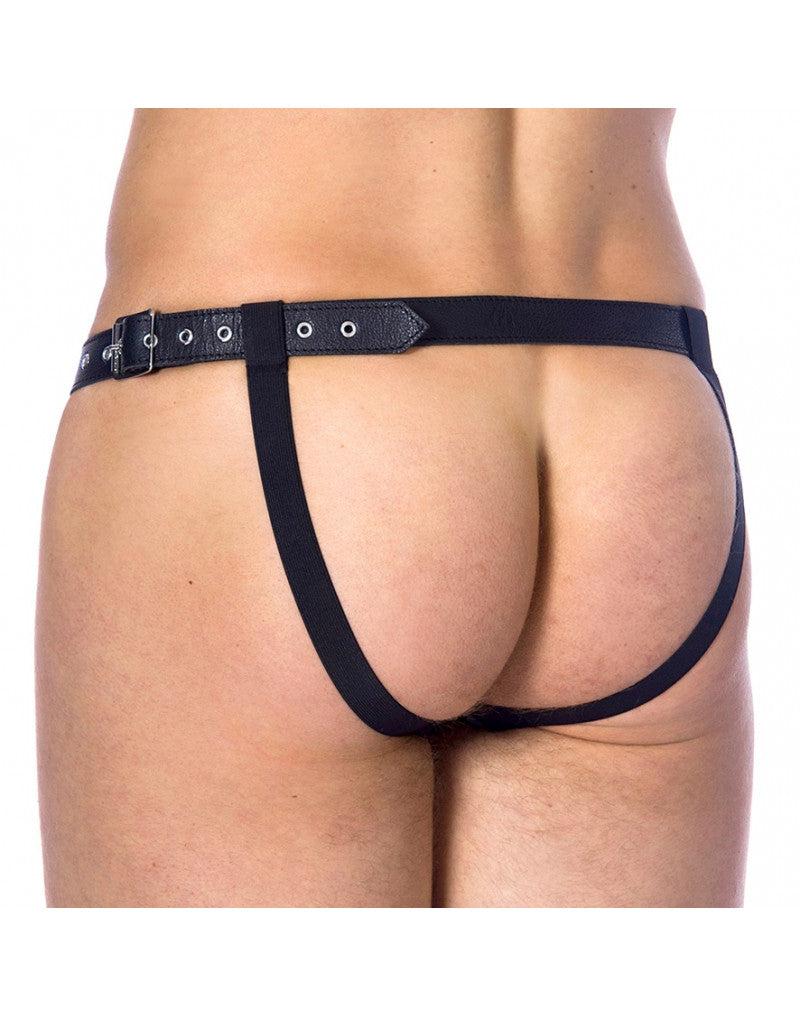 Rimba Bondage Play - Leren Slipje Met afneembare voorzijde