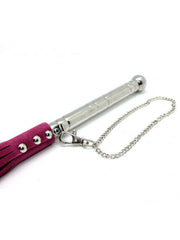 Rimba - Leren Zweep (Flogger) Met Metalen Handvat - Roze