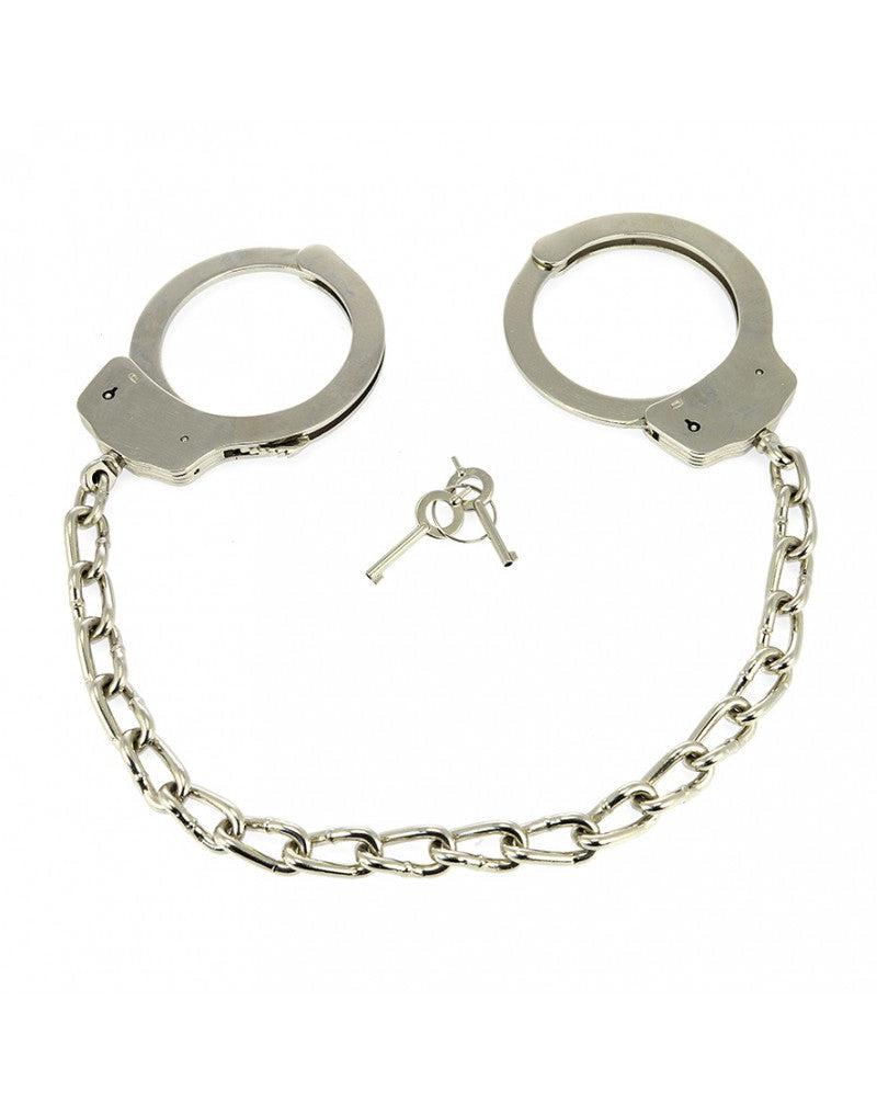 Rimba - Metalen Politie Voetboeien Met Ketting - Heavy Duty Cuffs - Stalen Voetboeien