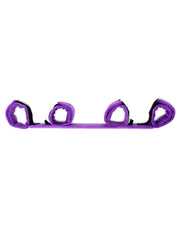 Rimba Bondage Play - Spreader Bar - spreidstang Met vier Boeien - Zwart/Paars