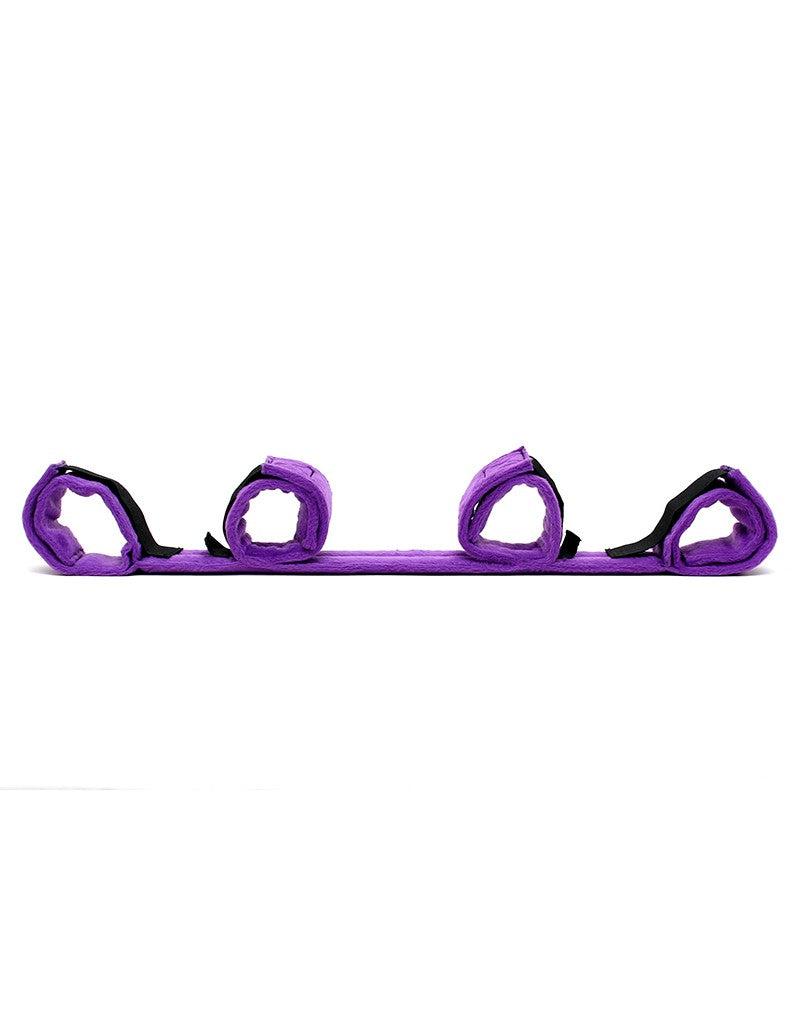 Rimba Bondage Play - Spreader Bar - spreidstang Met vier Boeien - Zwart/Paars