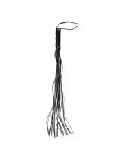 Rimba - Zweep - Flogger - 19 strengen En kort Handvat - Leer - Zwart