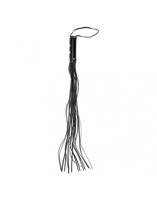 Rimba - Zweep - Flogger - 19 strengen En kort Handvat - Leer - Zwart