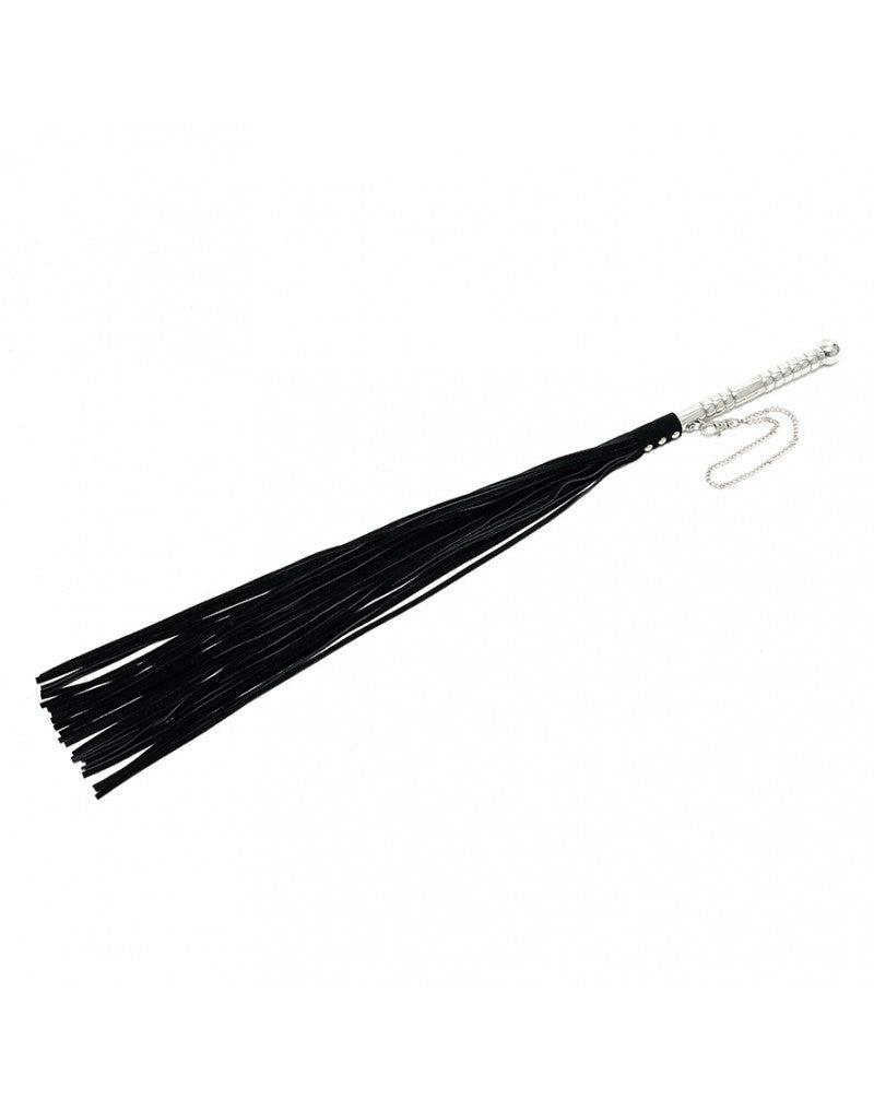 Rimba - Zweepje Met Aluminium Handvat En Suède Strengen - Zwart