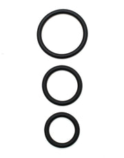 Rimba - Flexibele Siliconen Cockringen Set Ø 30, 40 En 50 mm - Zwart