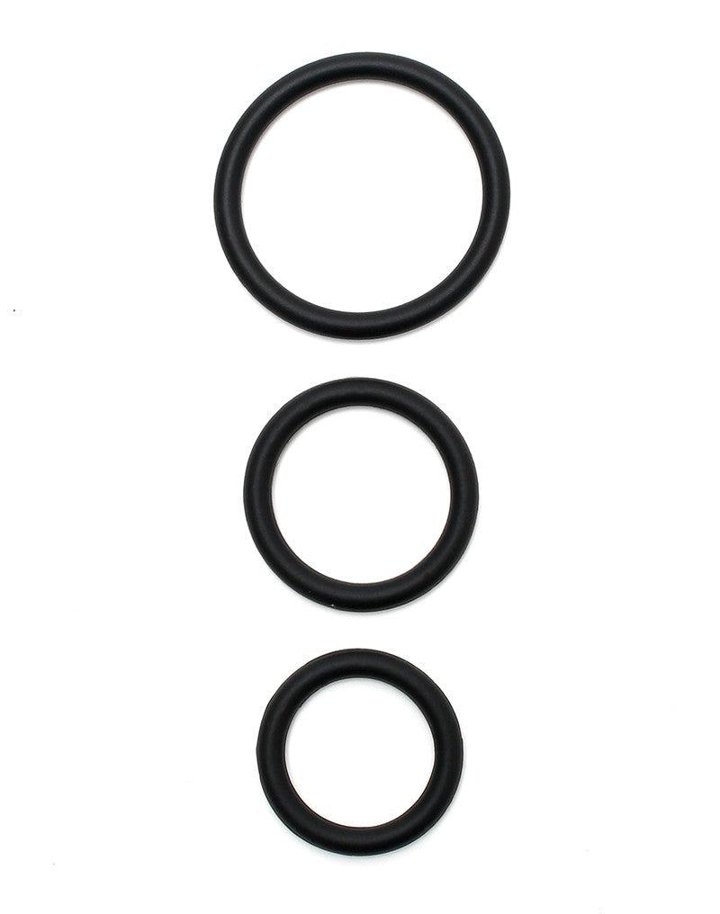 Rimba - Flexibele Siliconen Cockringen Set Ø 30, 40 En 50 mm - Zwart
