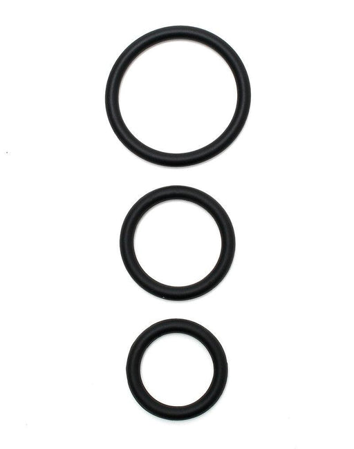 Rimba - Flexibele Siliconen Cockringen Set Ø 30, 40 En 50 mm - Zwart
