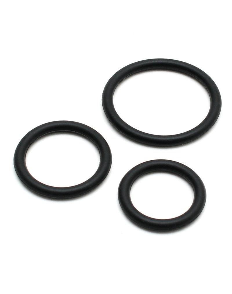Rimba - Flexibele Siliconen Cockringen Set Ø 30, 40 En 50 mm - Zwart