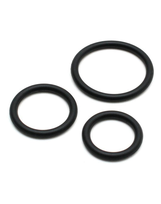 Rimba - Flexibele Siliconen Cockringen Set Ø 30, 40 En 50 mm - Zwart