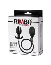 Rimba - Opblaasbare Anker Anaalplug met Pomp - Siliconen - Zwart
