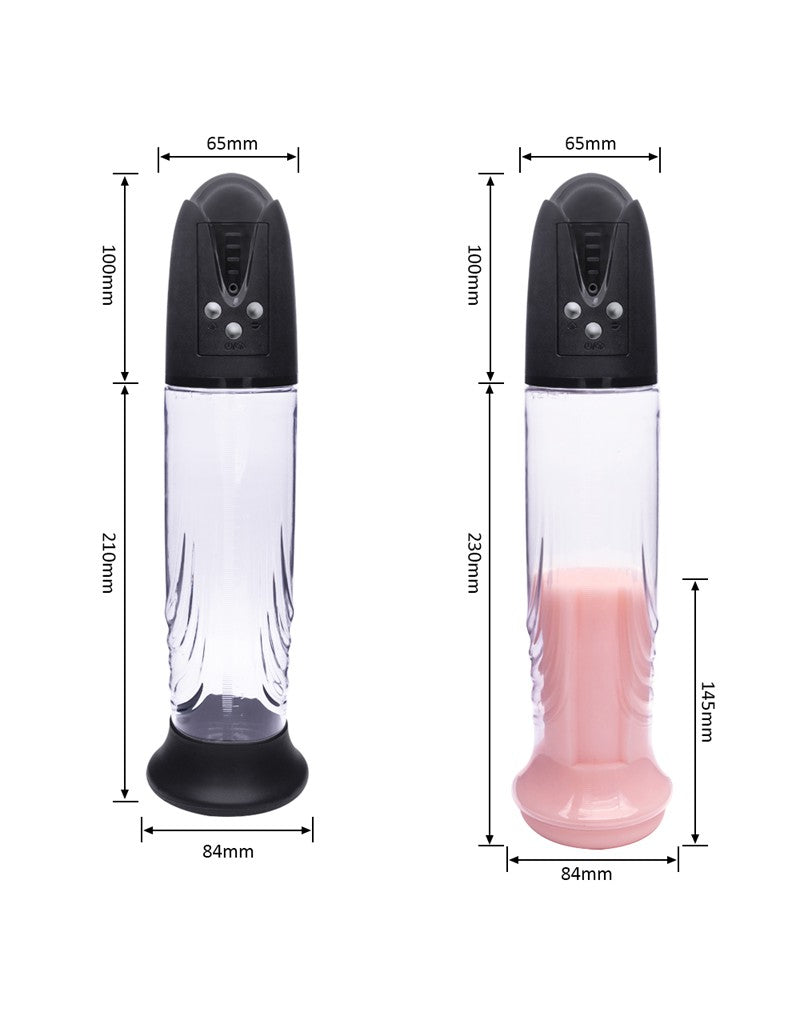Rimba - P Pump PP05 - Elektronische Penispomp met Vagina Sleeve - Zwart