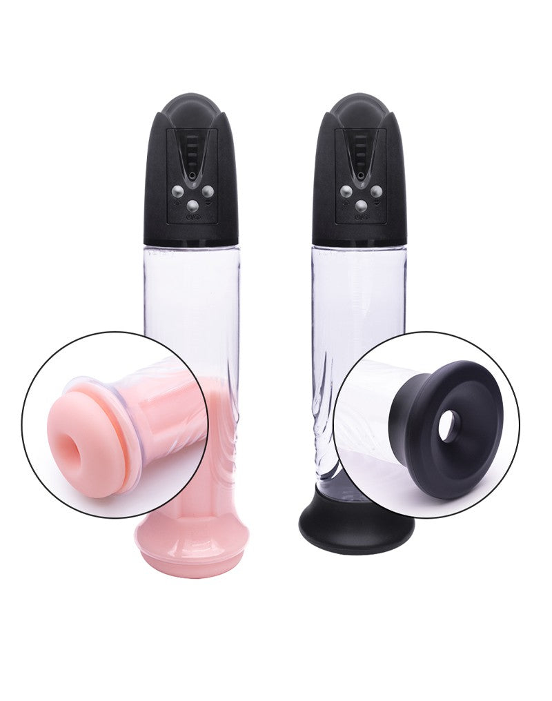 Rimba - P Pump PP05 - Elektronische Penispomp met Vagina Sleeve - Zwart