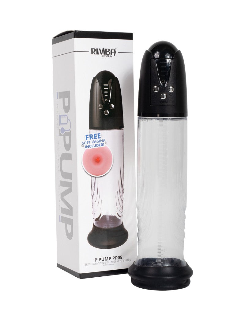 Rimba - P Pump PP05 - Elektronische Penispomp met Vagina Sleeve - Zwart