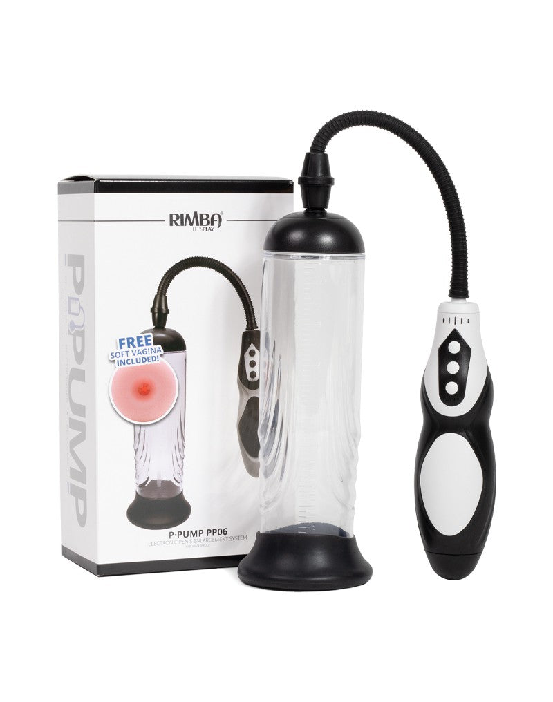 Rimba - P Pump PP06 - Penispomp met Afstandsbediening & Vagina Sleeve - Zwart