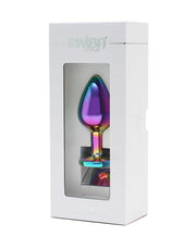 Rimba - Pisa - Rainbow RVS Buttplug Met Siersteen