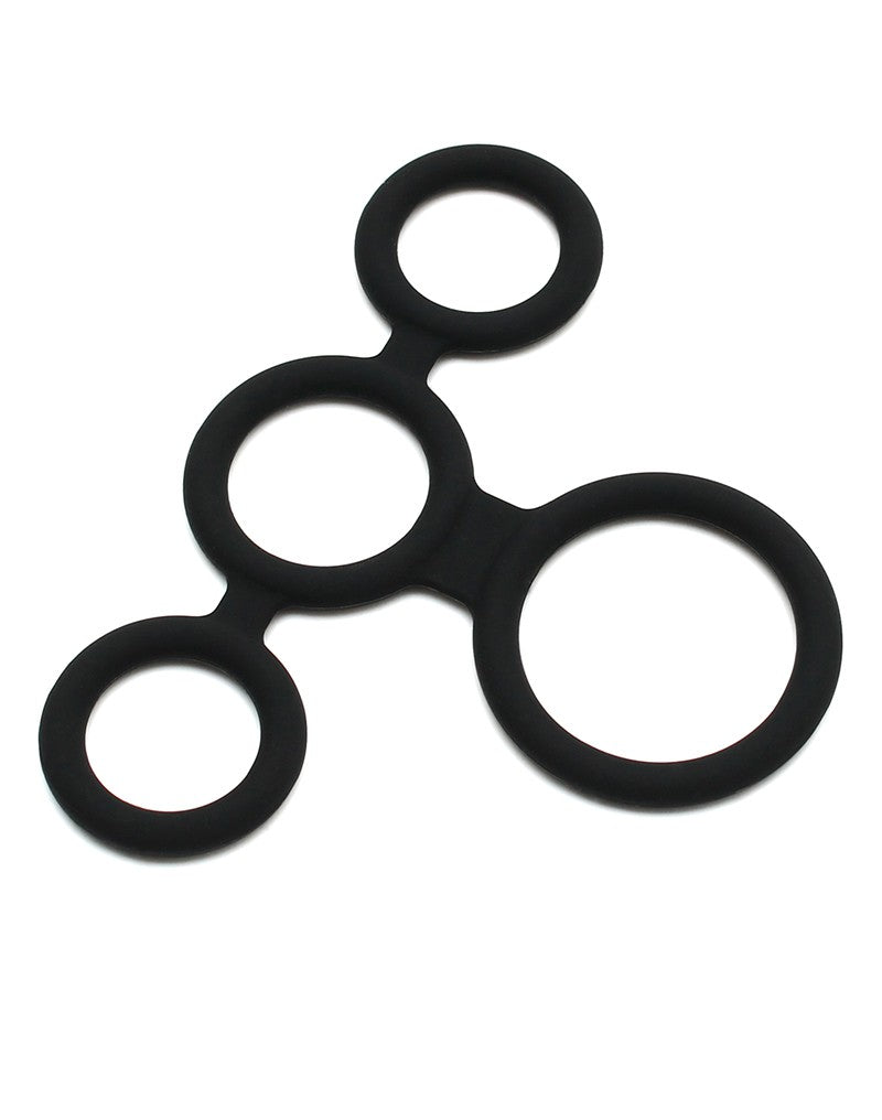 Rimba - Quatro - Cockring En Ball Splitter - Zwart