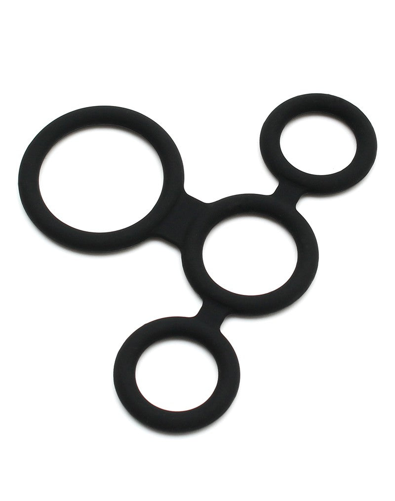 Rimba - Quatro - Cockring En Ball Splitter - Zwart