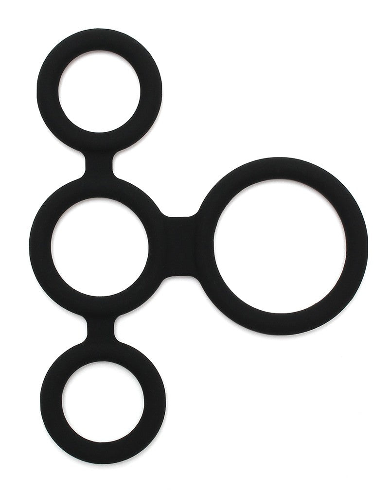 Rimba - Quatro - Cockring En Ball Splitter - Zwart
