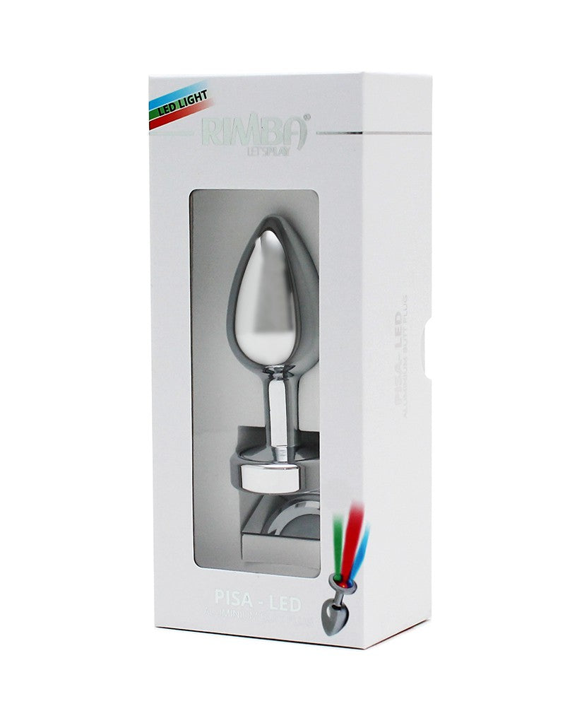 Rimba - RVS Buttplug Met LED-Verlichting Pisa - Zilver