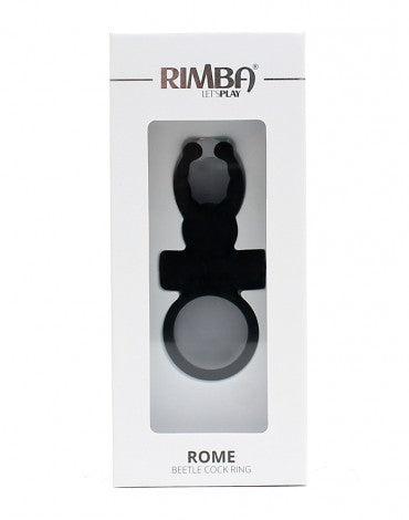 Rimba - Rome - Vibrerende Cockring Met clitoris stimulatie - Zwart