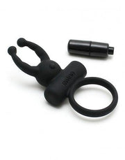 Rimba - Rome - Vibrerende Cockring Met clitoris stimulatie - Zwart