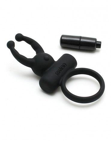 Rimba - Rome - Vibrerende Cockring Met clitoris stimulatie - Zwart
