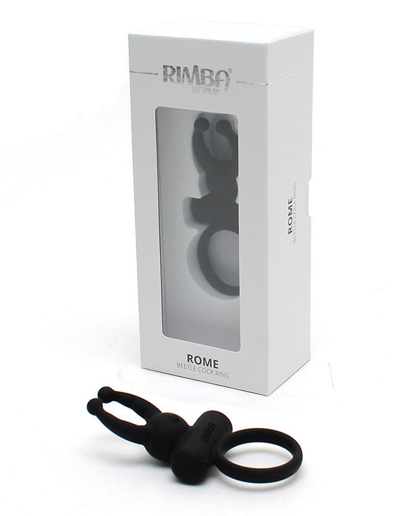 Rimba - Rome - Vibrerende Cockring Met clitoris stimulatie - Zwart