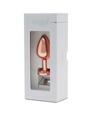 Rimba - Rosé Gouden Aluminium Buttplug Met Kristal