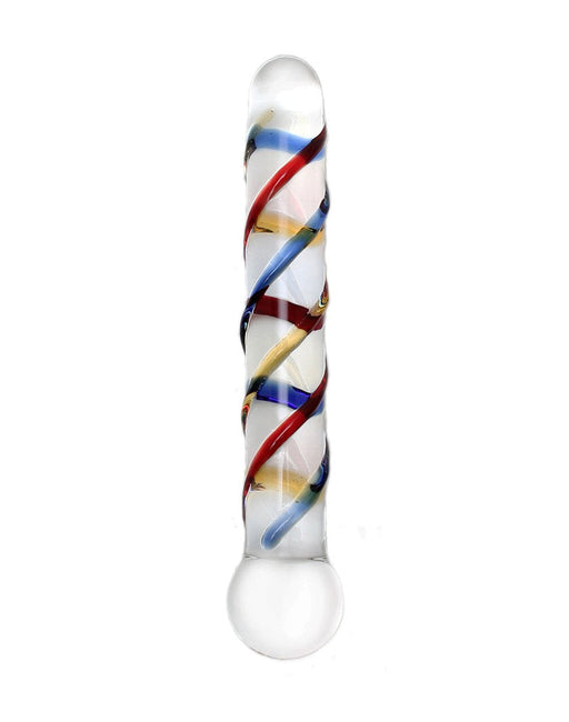 Rimba - Sensual Glass - Glazen Dildo Rachella - Transparant/Rood/Blauw/Geel