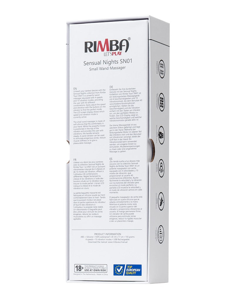 Rimba - Sensual Nights SN01 - Kleine Wand Vibrator - Massager - Zwart