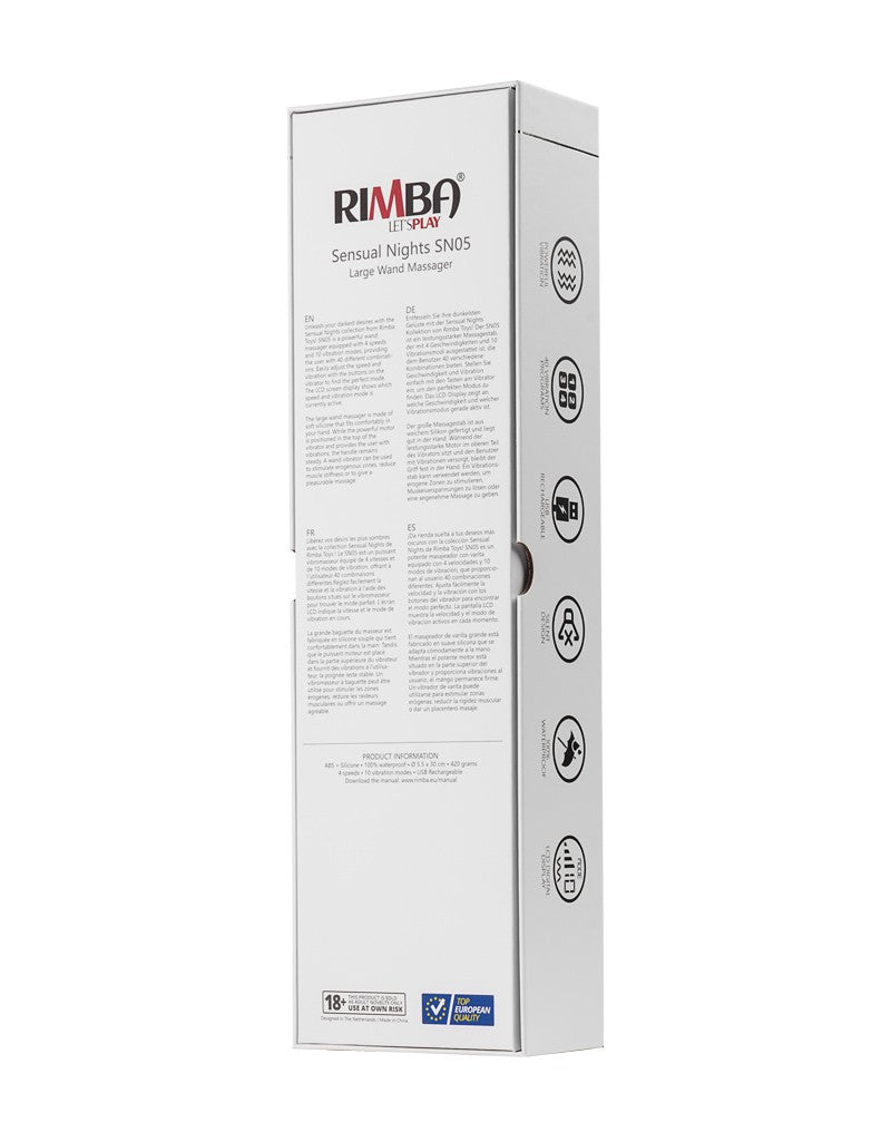 Rimba - Sensual Nights SN05 - Grote Wand Vibrator - Massager - Zwart