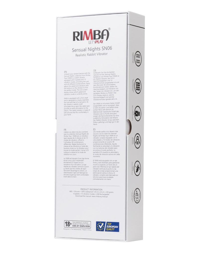 Rimba - Sensual Nights SN06 - Realistische Rabbit Vibrator - Zwart