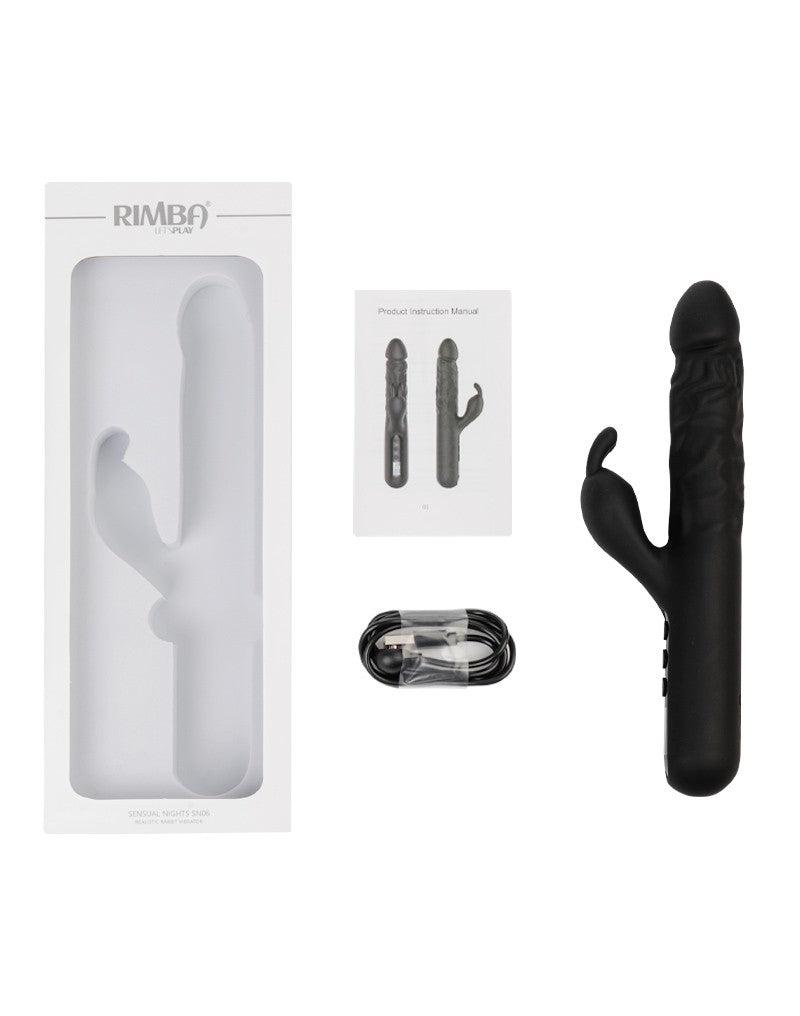 Rimba - Sensual Nights SN06 - Realistische Rabbit Vibrator - Zwart