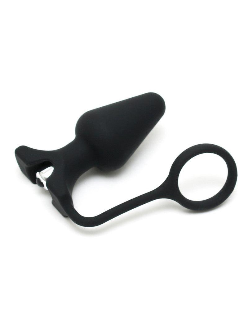 Rimba - Siliconen Buttplug met Cockring en One Speed Bullet Vibrator - Ø 4.4 cm