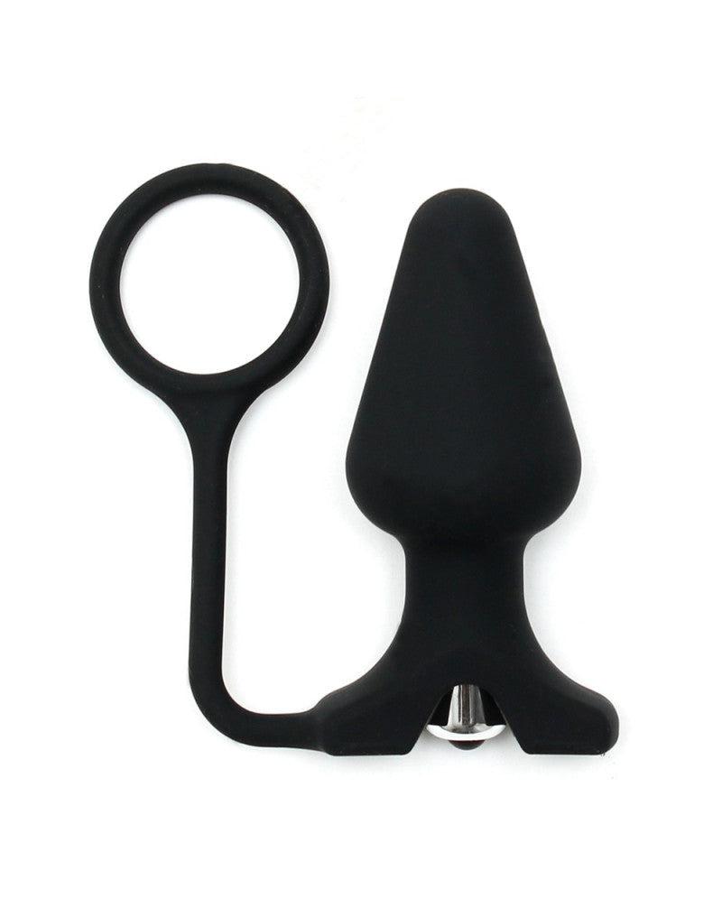 Rimba - Siliconen Buttplug met Cockring en One Speed Bullet Vibrator - Ø 4.4 cm