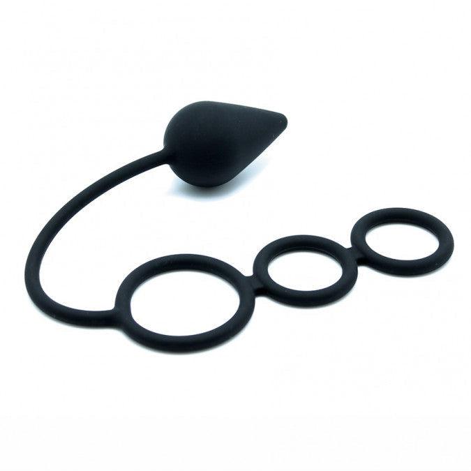 Rimba - Siliconen Cockring Met Buttplug Ø 46 mm