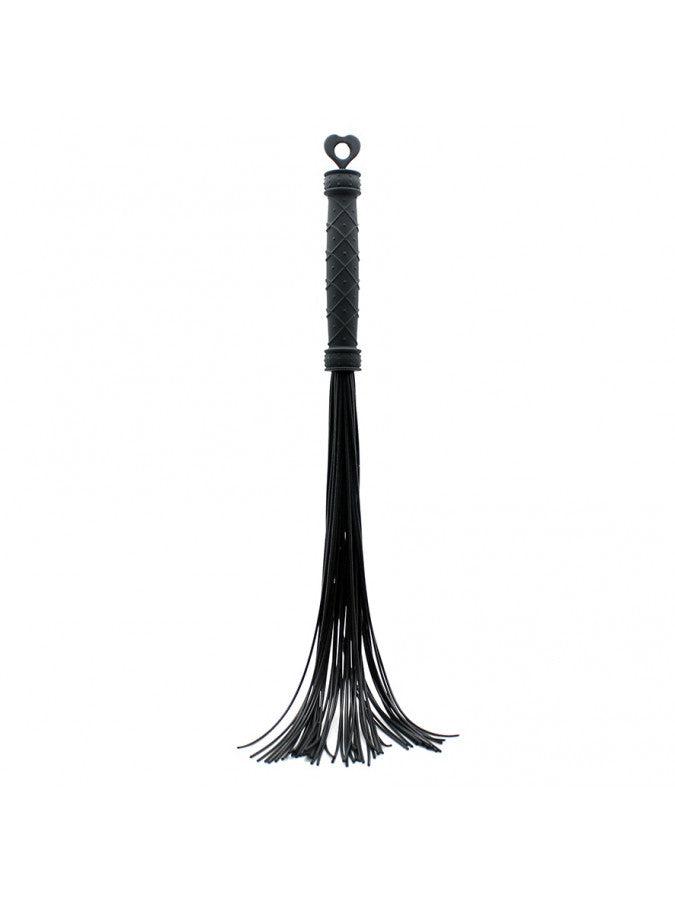 Rimba - Siliconen Flogger Zweep 48 strengen - Zwart