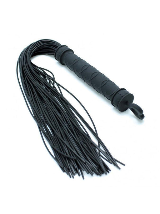 Rimba - Siliconen Flogger Zweep 48 strengen - Zwart
