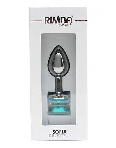 Rimba - Sofia - Metalen Buttplug Met Kristal - Blauw