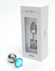 Rimba - Sofia - Metalen Buttplug Met Kristal - Blauw