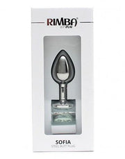 Rimba - Sofia - Metalen Buttplug Met Kristal - Wit
