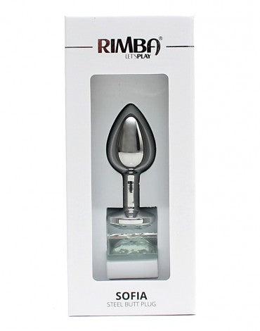 Rimba - Sofia - Metalen Buttplug Met Kristal - Wit