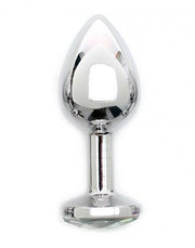 Rimba - Sofia - Metalen Buttplug Met Kristal - Wit