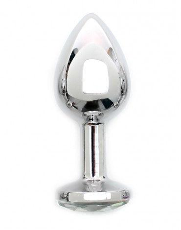 Rimba - Sofia - Metalen Buttplug Met Kristal - Wit